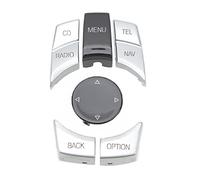 Central Control Multimedia Button ABS Silver Plated 6Pcs Kit Quick Response Touch Sensitive Buttons for F Series F20 F21 F22 F23 F30 F31 F32 F33 F34 F35 F36 F82 F83 F87 Models (NAV-CD)