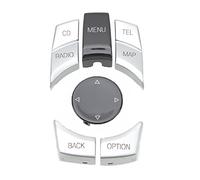 Central Control Multimedia Button ABS Silver Plated 6Pcs Kit Quick Response Touch Sensitive Buttons for F Series F20 F21 F22 F23 F30 F31 F32 F33 F34 F35 F36 F82 F83 F87 Models (MAP-CD)