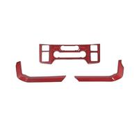 Central Control Trim 3-PACK Air Conditioner Switch Control Panel Two Side Gear Shift Cover Trim For F150 2021 2022 2023 Interior Accessories ABS Car Interior Trim(Red Carbon FibreLook)