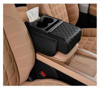 Central Control Trim Car Arm Rest Box Pad Thicken Center Console Box Extension Armrest Cushion Soft Elbow Support Cup Holder Organizer Bag(Black)
