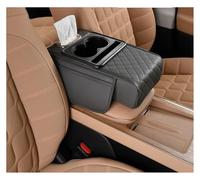 Central Control Trim Car Arm Rest Box Pad Thicken Center Console Box Extension Armrest Cushion Soft Elbow Support Cup Holder Organizer Bag(Gray)