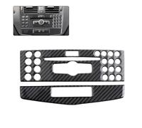 Central Control Trim For Benz For C Class For W204 For C200 For C260 For C300 For C180 2007-2010 Carbon Fiber Car Center Console Air Conditioner CD Panel Cover Trim(A)