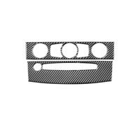 Central Control Trim For BMW For 5 Series For E60 2004-2008 2009 2010 Accessories Carbon Fiber Interior Car Air Conditioner CD Control Panel Trim Cover Frame Stickers(Style A(Black))
