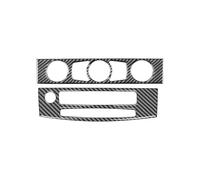 Central Control Trim For BMW For 5 Series For E60 2004-2008 2009 2010 Accessories Carbon Fiber Interior Car Air Conditioner CD Control Panel Trim Cover Frame Stickers(Style D(Black))