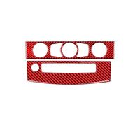 Central Control Trim For BMW For 5 Series For E60 2004-2008 2009 2010 Accessories Carbon Fiber Interior Car Air Conditioner CD Control Panel Trim Cover Frame Stickers(Style C(Red))