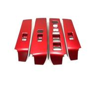 Central Control Trim For Civic 11th Gen 2022 2023 ABS Car Window Glass Lift Switch Button Panel Armrest Trim Cover Interior Accessories Car Interior Trim(LHD ABS Red)