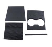 Central Control Trim For Tesla For Model 3 2018 2019 2020 Interior Cupholder Face Modification Trims Decor Adhensive Panel Moulded Central Console Cover(Glossy Carbon)