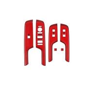 Central Control Trim LHD For Hyundai For KONA 2024 2025 ABS Carbon Fiber Car Door Armrest Panel Window Lift Switch Button Cover Trim Accessories Car Interior Trim(Abs red)