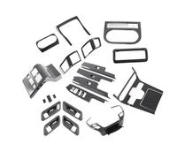 Central Control Trim LHD For Toyota BZ4X EA10 2022 2023 ABS Carbon Fiber Door Armrest Window Lift Switch Cover Gear Shift Air Vent Cover Trims Car Interior Trim(Full 9 sets LHD)