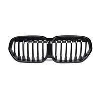 Central Grille Front For BMW For X1 F48 For LCI 2020-2022 Carbon Fiber Look Double Line Style Front Racing Grills Upper Grilles(Single-Glossy Black)