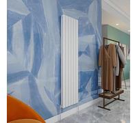 Central Heating Radiator,1600x408mm White Vertical Flat Double Panel Column Energy-efficient for Morden Multi-Scene