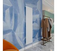 Central Heating Radiator,1600x408mm White Vertical Flat Single Panel Column Energy-efficient for Morden Multi-Scene