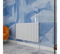 Central Heating Radiator,600x1003mm White Oval Column Double Panel for Bathroom/Hall/Kitchen Energy-efficient and Modern Design.
