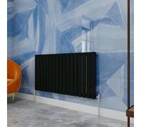 Central Heating Radiator,600x1156mm Black Horizontal Flat Single Panel Column Energy-efficient for Morden Multi-Scene