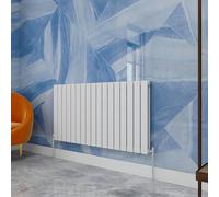 Central Heating Radiator,600x1156mm White Horizontal Flat Double Panel Column Energy-efficient for Morden Multi-Scene