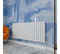 Central Heating Radiator,600x1428mm White Horizontal Flat Double Panel Column Energy-efficient for Morden Multi-Scene