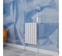Central Heating Radiator,600x408mm White Horizontal Flat Double Panel Column Energy-efficient for Morden Multi-Scene