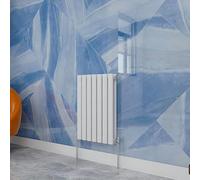 Central Heating Radiator,600x413mm White Oval Column Double Panel for Bathroom/Hall/Kitchen Energy-efficient and Modern Design.