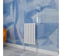 Central Heating Radiator,600x413mm White Oval Column Single Panel for Bathroom/Hall/Kitchen Energy-efficient and Modern Design.