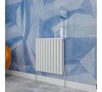 Central Heating Radiator,600x590mm White Oval Column Double Panel for Bathroom/Hall/Kitchen Energy-efficient and Modern Design.