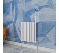Central Heating Radiator,600x590mm White Oval Column Single Panel for Bathroom/Hall/Kitchen Energy-efficient and Modern Design.