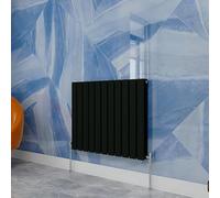 Central Heating Radiator,600x748mm Black Horizontal Flat Double Panel Column Energy-efficient for Morden Multi-Scene