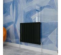 Central Heating Radiator,600x748mm Black Horizontal Flat Single Panel Column Energy-efficient for Morden Multi-Scene