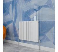 Central Heating Radiator,600x748mm White Horizontal Flat Double Panel Column Energy-efficient for Morden Multi-Scene