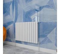 Central Heating Radiator,600x884mm White Horizontal Flat Double Panel Column Energy-efficient for Morden Multi-Scene