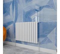 Central Heating Radiator,600x884mm White Horizontal Flat Single Panel Column Energy-efficient for Morden Multi-Scene
