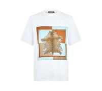 Central Leopard Print T-shirt - male - Roberto Cavalli - T-Shirts - White - XL - Tops XL