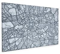Central London Map Contemporary Canvas Art Print, 22x34 inch (A1) - 829 | 22x34 inch