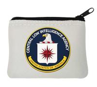 Central Low Intelligence Agency Emblem Neoprene Coin Purse Pouch 10x11cm White