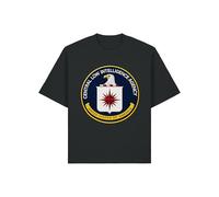 Central Low Intelligence Agency Emblem Unisex Heavyweight Cotton T-Shirt Black
