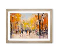 Central Park Gestural Framed Print | A2 Oak Framed Wall Art | Ready to Hang | Eclectic Historical Picture | Living Room Bedroom Lounge Office
