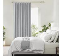 Central Park Grey Pinch Pleat Blackout Curtain Panel with Hook, 60"Wx95"Lx2 | with Full Blackout Liner, Linen Textured, Triple Weave, Room Darkening, Window Treatment Drape, Living Room Bedroom
