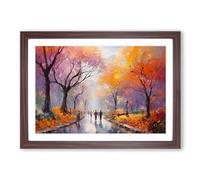 Central Park Impressionism Framed Print | A2 Walnut Framed Wall Art | Ready to Hang | Impressionist Nature Picture | Living Room Bedroom Lounge Office