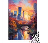 Central Park in Fall 1000-Piece Puzzle for Adults, 70x50cm/1000pcs, Clean White Card Pieces for Sorting; to Finish in A Few Relaxed Sessions