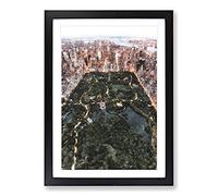 Central Park in New York Painting Framed Print | A2 Black Framed Wall Art | Ready to Hang | Modern Historical Picture | Living Room Bedroom Lounge Office