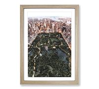 Central Park in New York Painting Framed Print | A2 Oak Framed Wall Art | Ready to Hang | Modern Historical Picture | Living Room Bedroom Lounge Office
