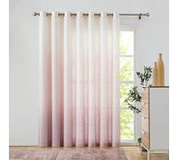 Central Park Mauve Ombre Door Curtain 100" Extra Wide Light Filtering Gradient Print on Rayon Blend Fabric Window Treatment for Sliding Patio Door with Grommets，Cream White to Pink，100" x 84", 1 Panel