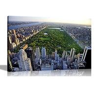 Central Park New York City Canvas Pictures Framed Prints Wall Art Home Office Work Posters Cityscape Images for Living Room 60 x 40cm (24 x 16 inches) A2