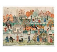 Central Park Poster by Charles Prendergast 40 x 30 cm Orange Wall art Wall decor