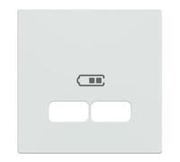 Central Plate for USB Charging Station Insert, Glossy Polar White, System M