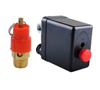 Central Pneumatic Air Compressor Pressure Switch Control Valve With 1/4"PT Thread Safety Pressure Relief Valve,Replacement Parts 90-120 PSI 4 Port 240V Air Compressor Pressure