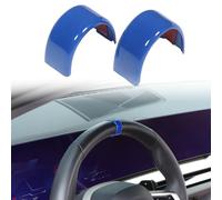 Central Steering Wheel Circle Cover Sticker for 2024-2026 BMW 5 Series i5 G60 G68 530i 540i Accessories,ABS Steering Top Center Guide Panel Round Trim (Blue)