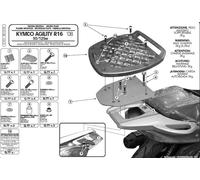 CENTRAL TRUNK RACK KYMCO AGILITY 50/125/150/200 R16 (08-13) ( WITHOUT PLATE )