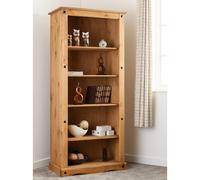 central wooden bookcase with 5 shelves in oak