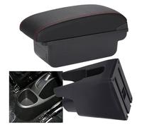 Centre Console Box For C1 For P&eugeot 107 For T&oyota For Aygo BJ Center Console Organizer Armrests Storage Box(01-c1 Black Red No Usb)