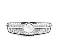 Centre Grid Car Front Bumper Hood Radiator Grill Diamond Style Grille For Mercedes For Benz E-Class W212 4 Door 2010 2011 2012 2013 Radiator Grille(Silver)